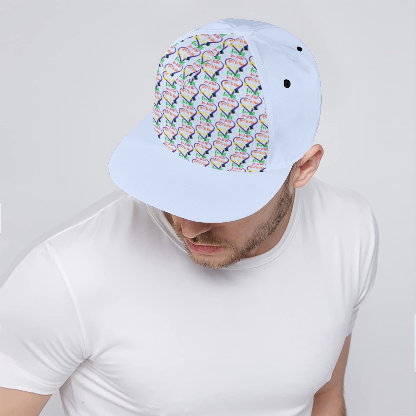 LINFA Little Hearts Snapback Cap Light Blue Eyes