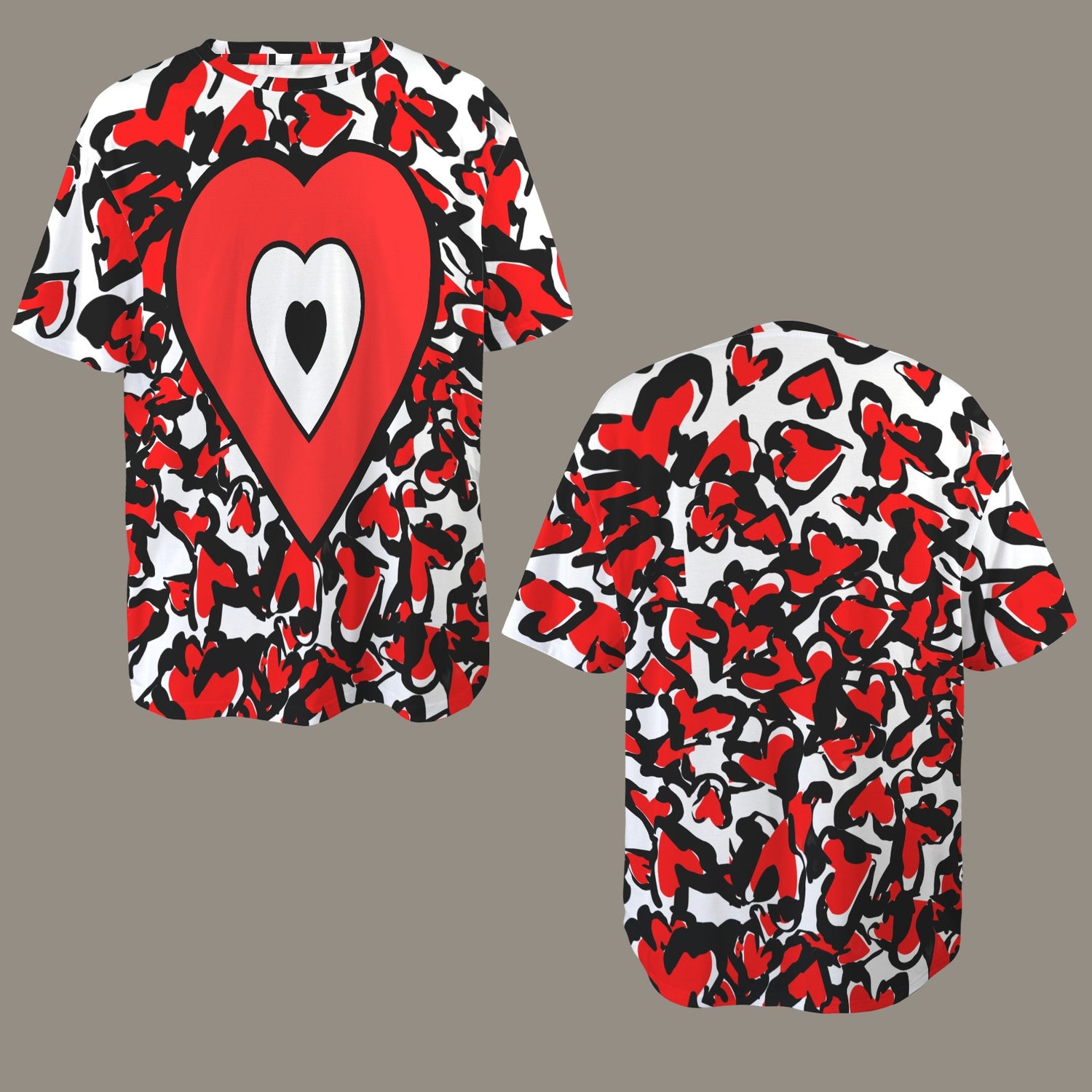 Se Son Rose (LoVe U Till I Die) Red White Heart T-Shirt - White Front Back Print