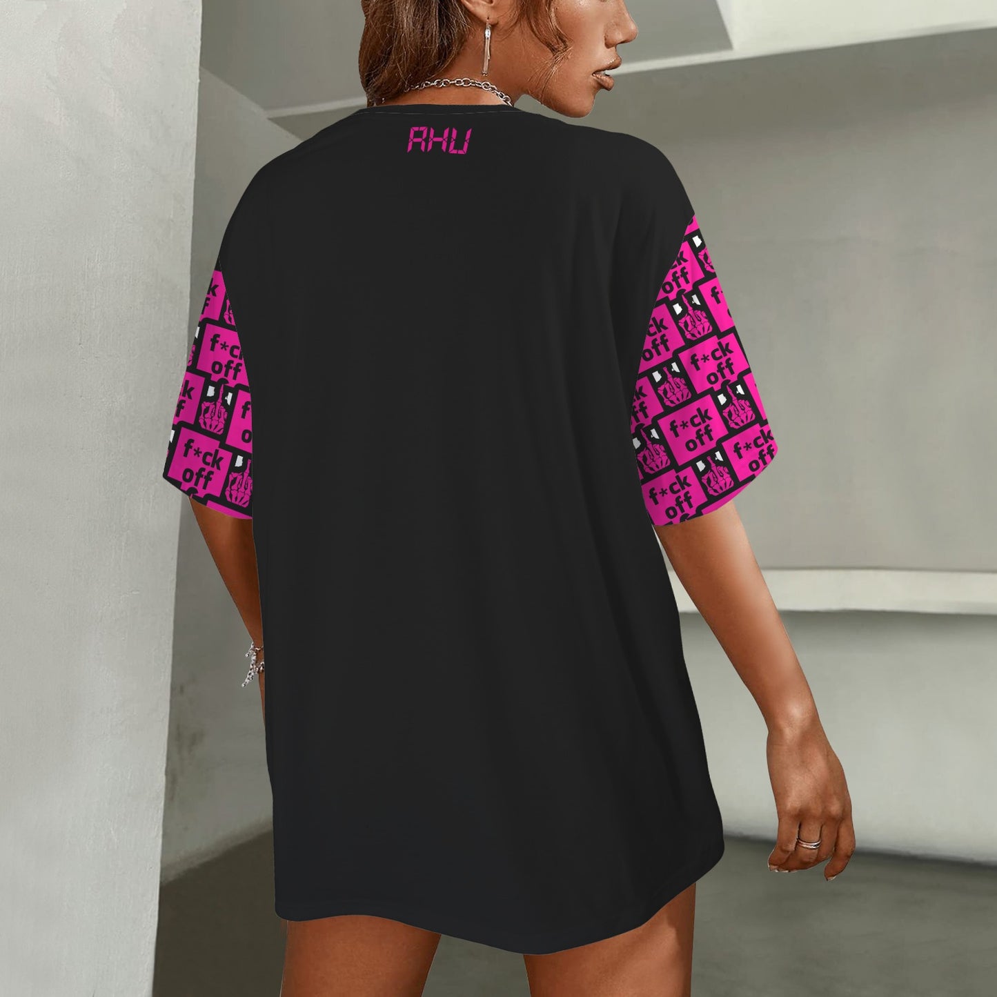 FUCK OFF MOSQUITOES PINK BLUE BLACK T-SHIRT BARCODE FRONT