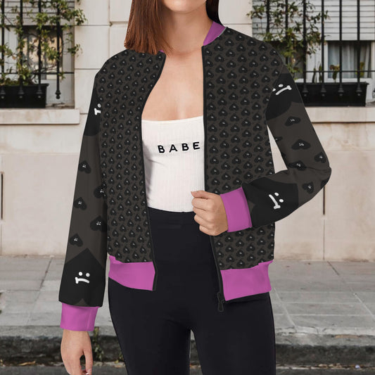 Caution Lightweight Jacket Black Pink Cuffs