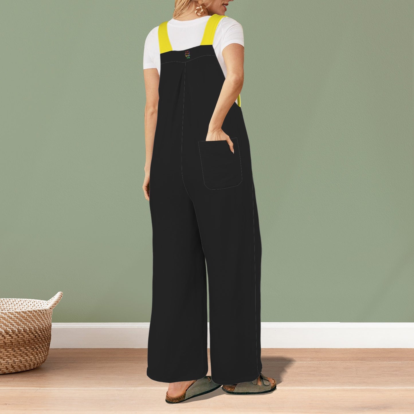 LINFA Little Hearts Jumpsuit Black Yellow Stripes