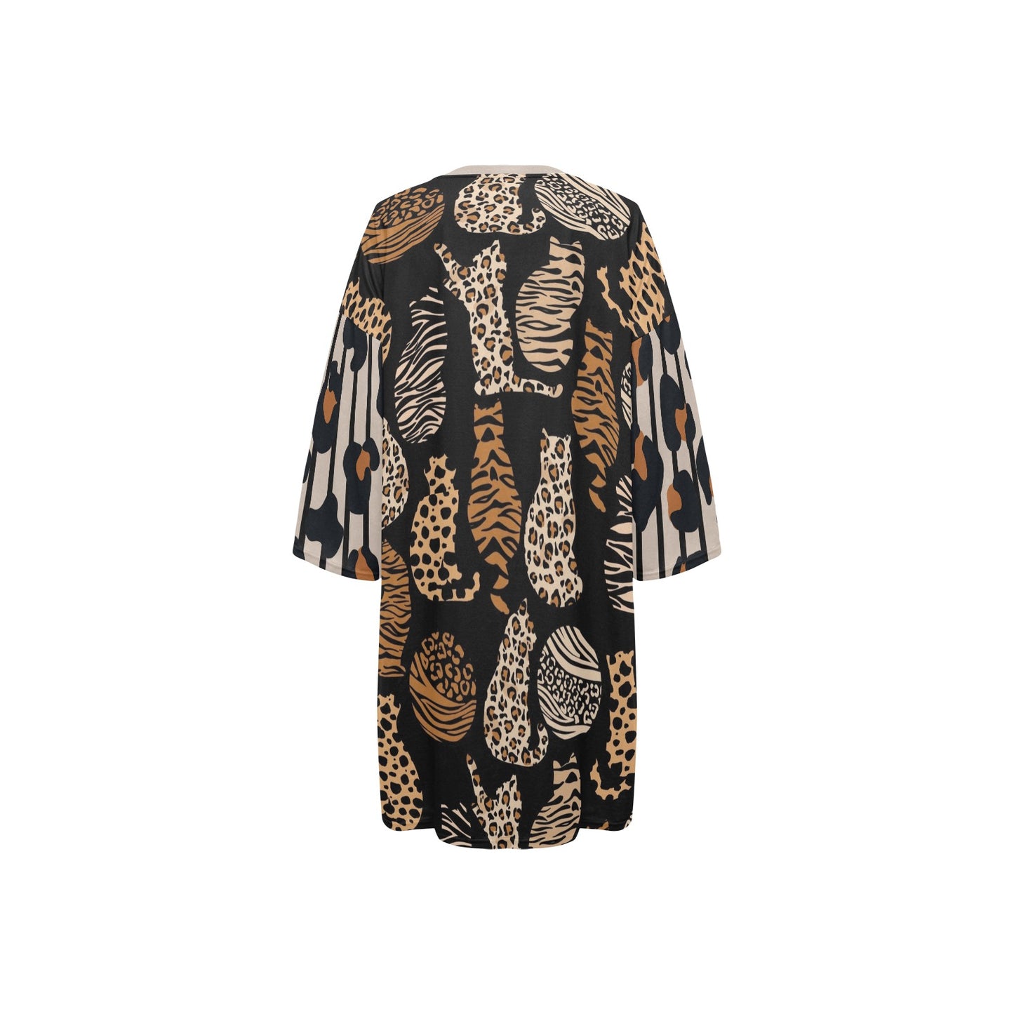 Lounge Dress Ransie Leopard Cats cats back