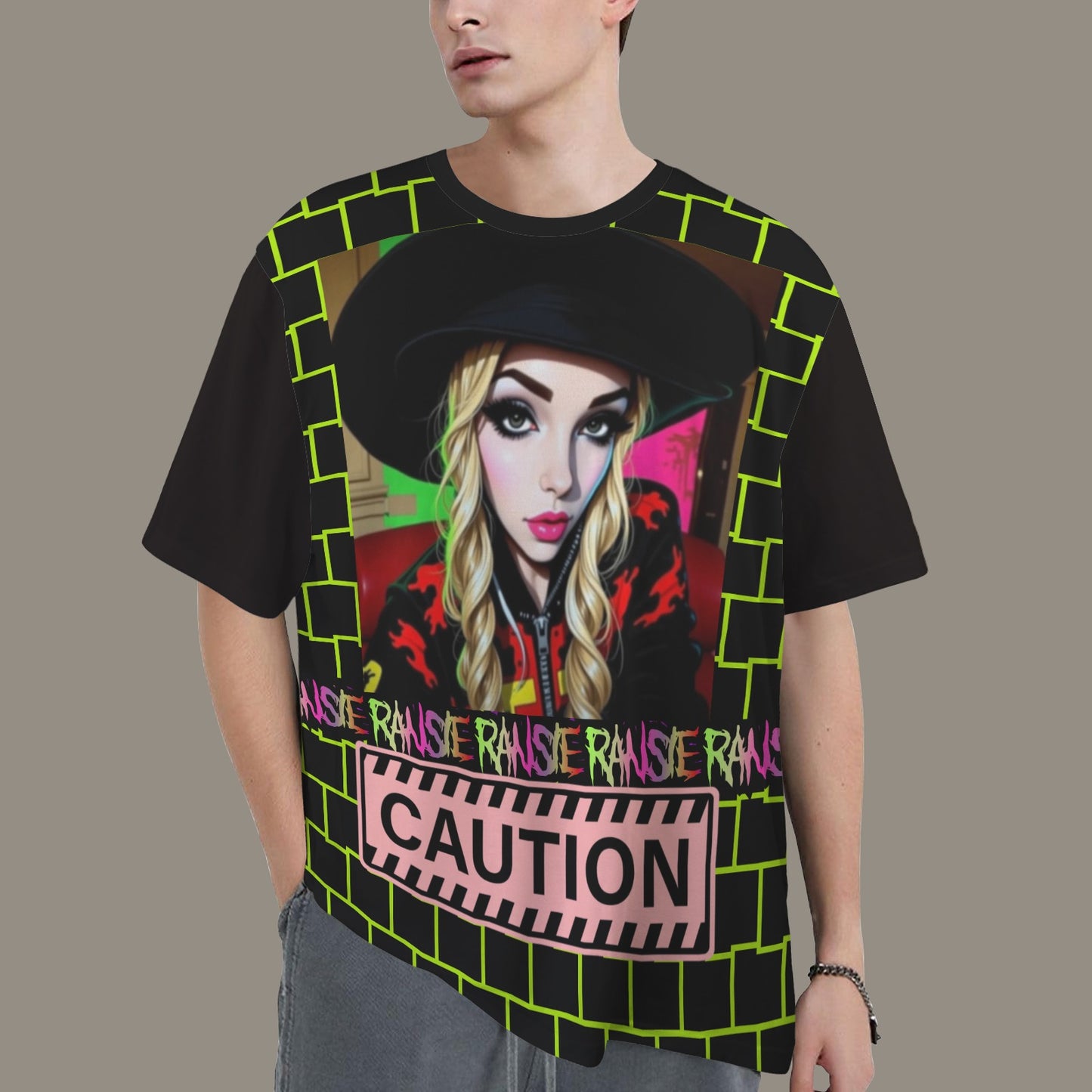 RANSIE CARTOO CAUTIONN T-SHIRT