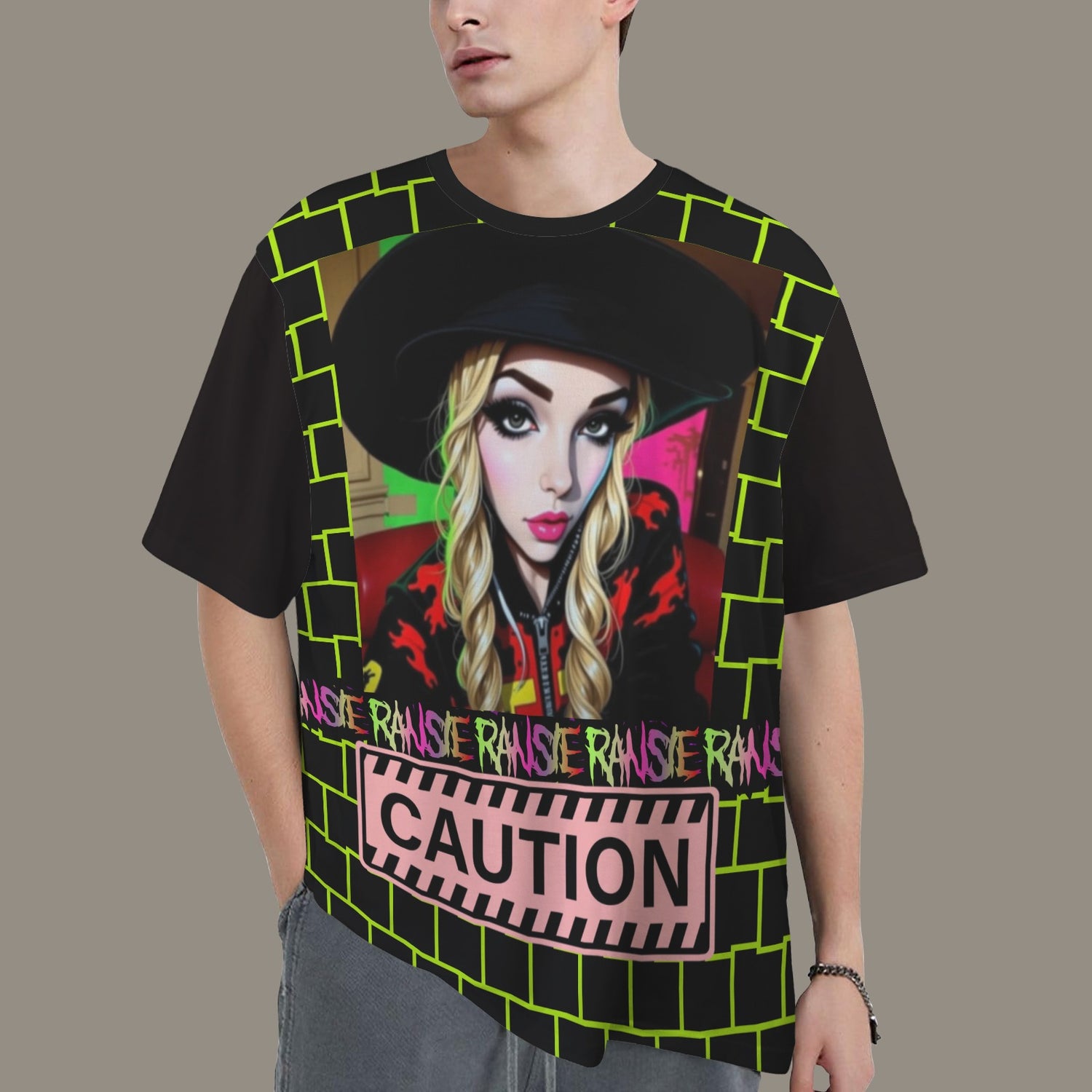 RANSIE CARTOO CAUTIONN T-SHIRT