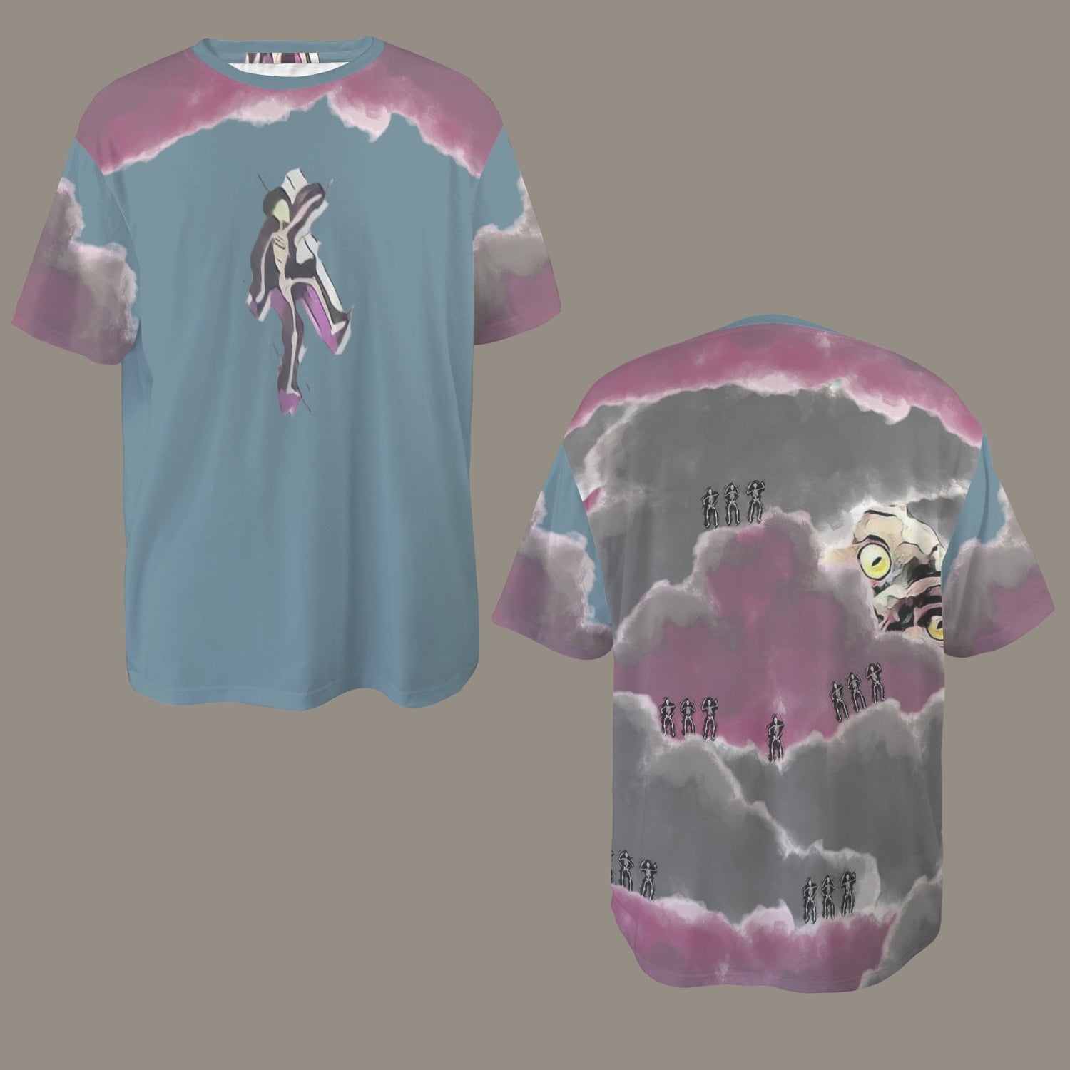 Humans Scare Me Jimmy Cloud T-Shirt Petrol Skeleton Front