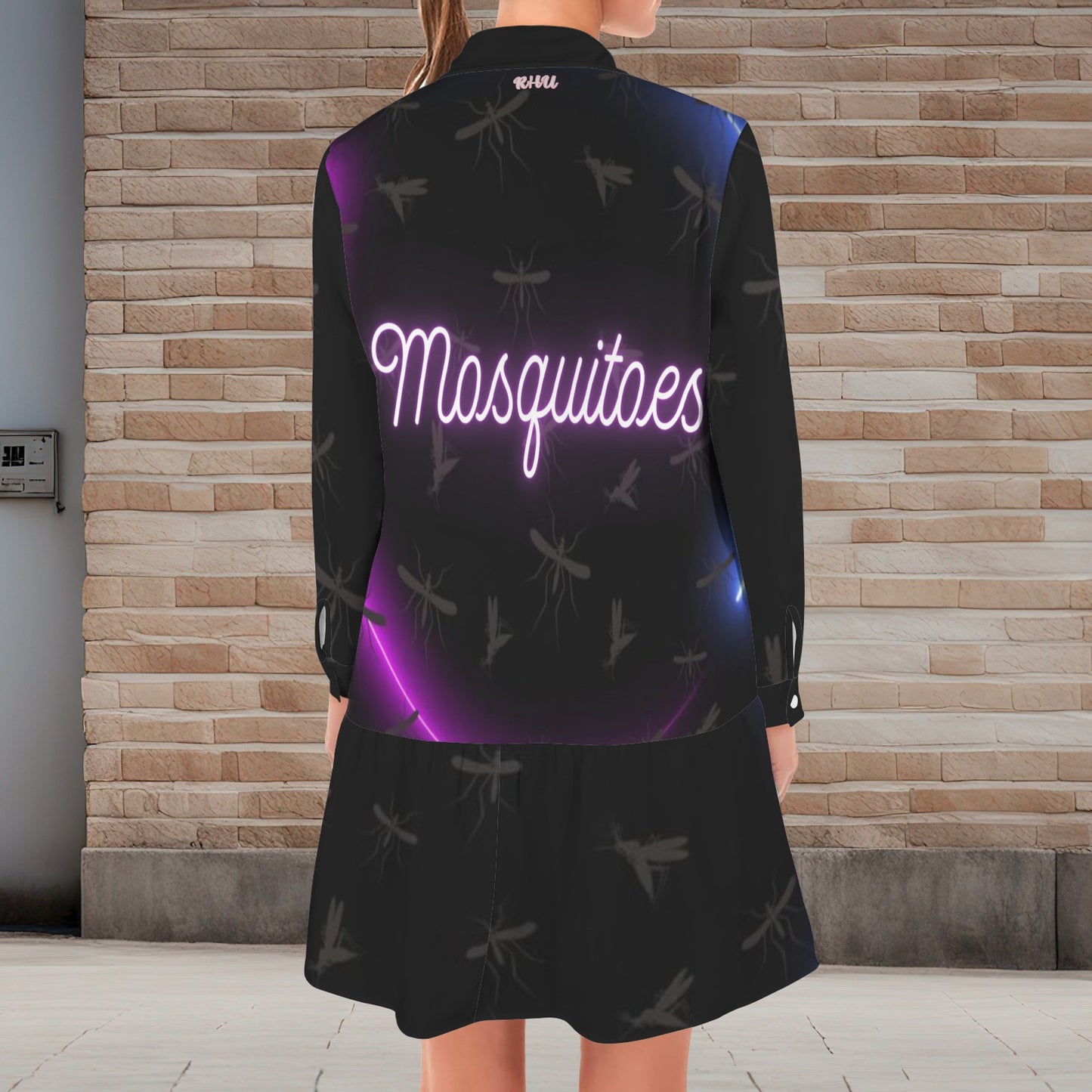 Mosquitoes T Shirt Dress Long Sleeve