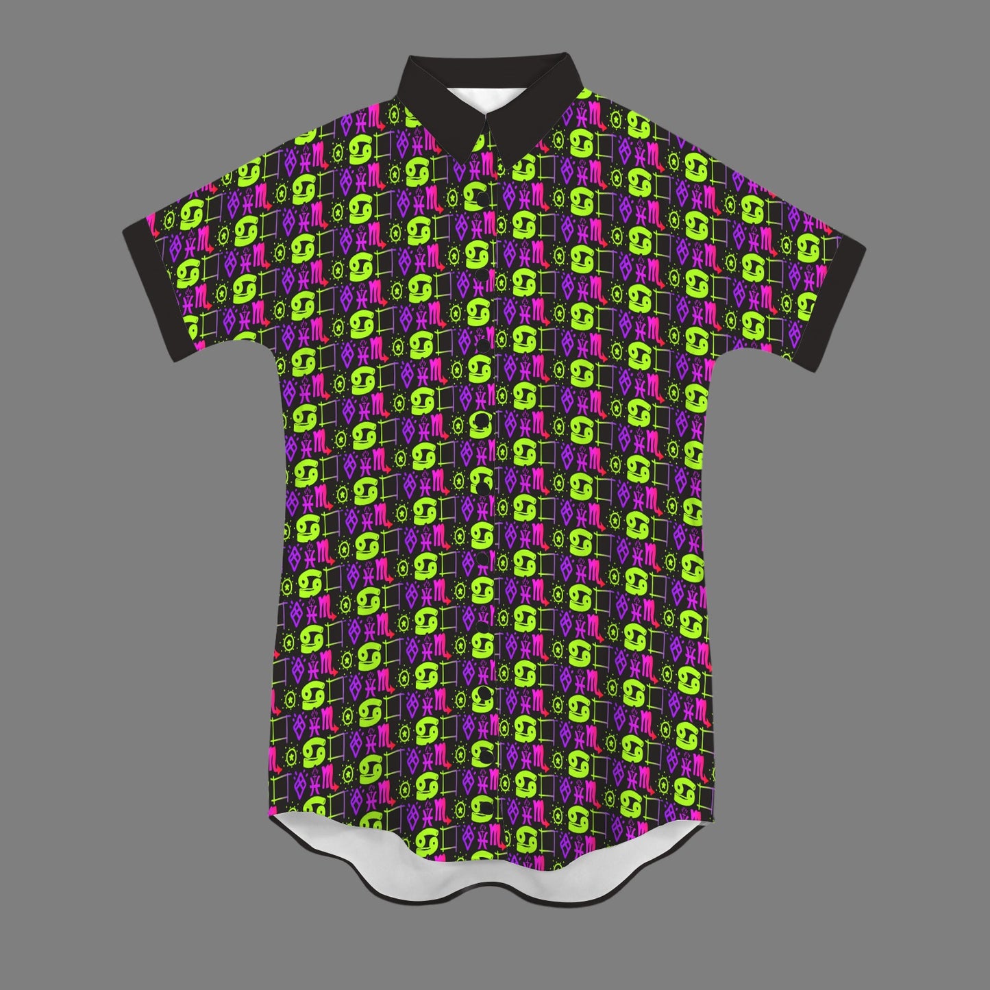 Hidden Name T-Shirt Dress Green Purple Hot Pink