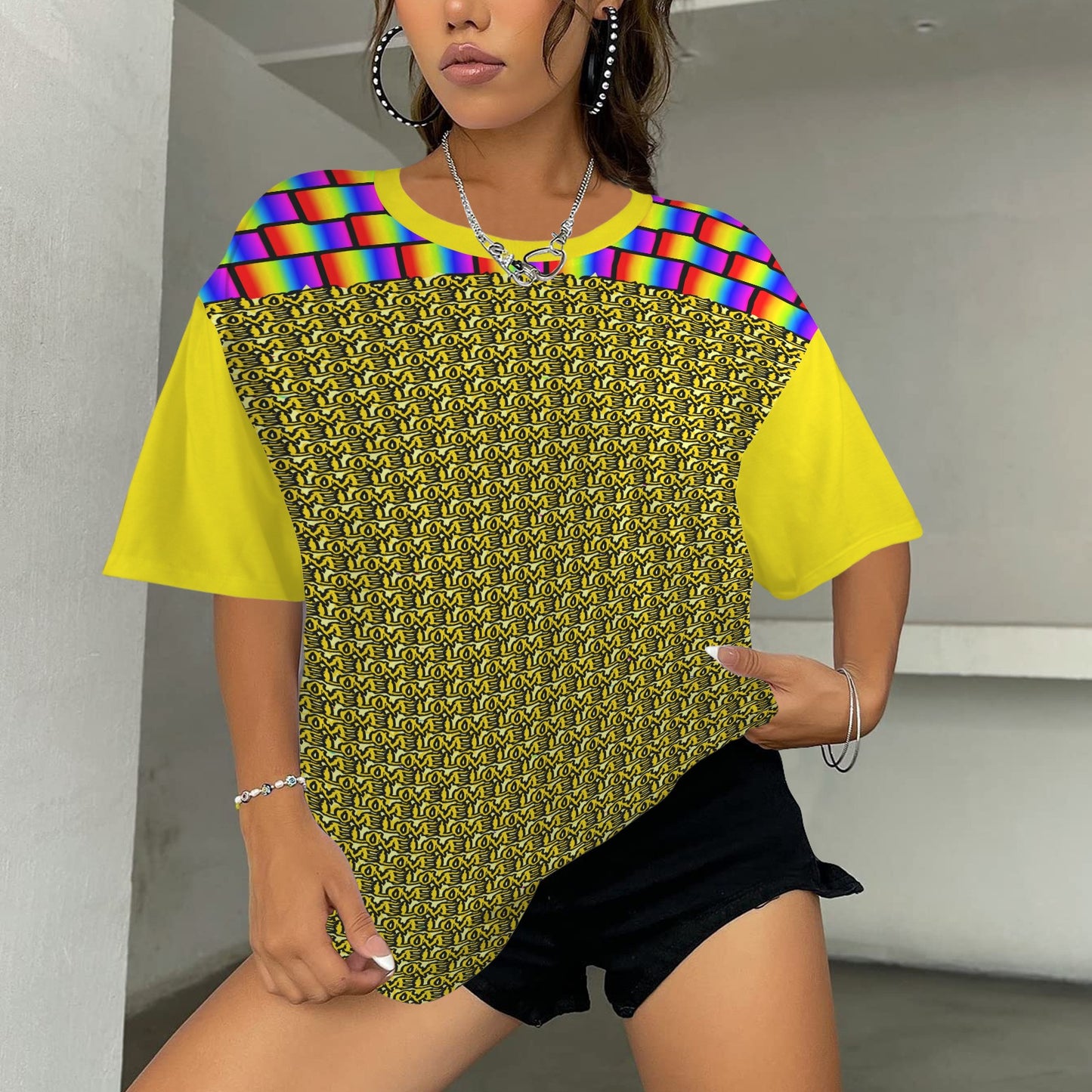 LOVE FLAG YELLOW T-SHIRT