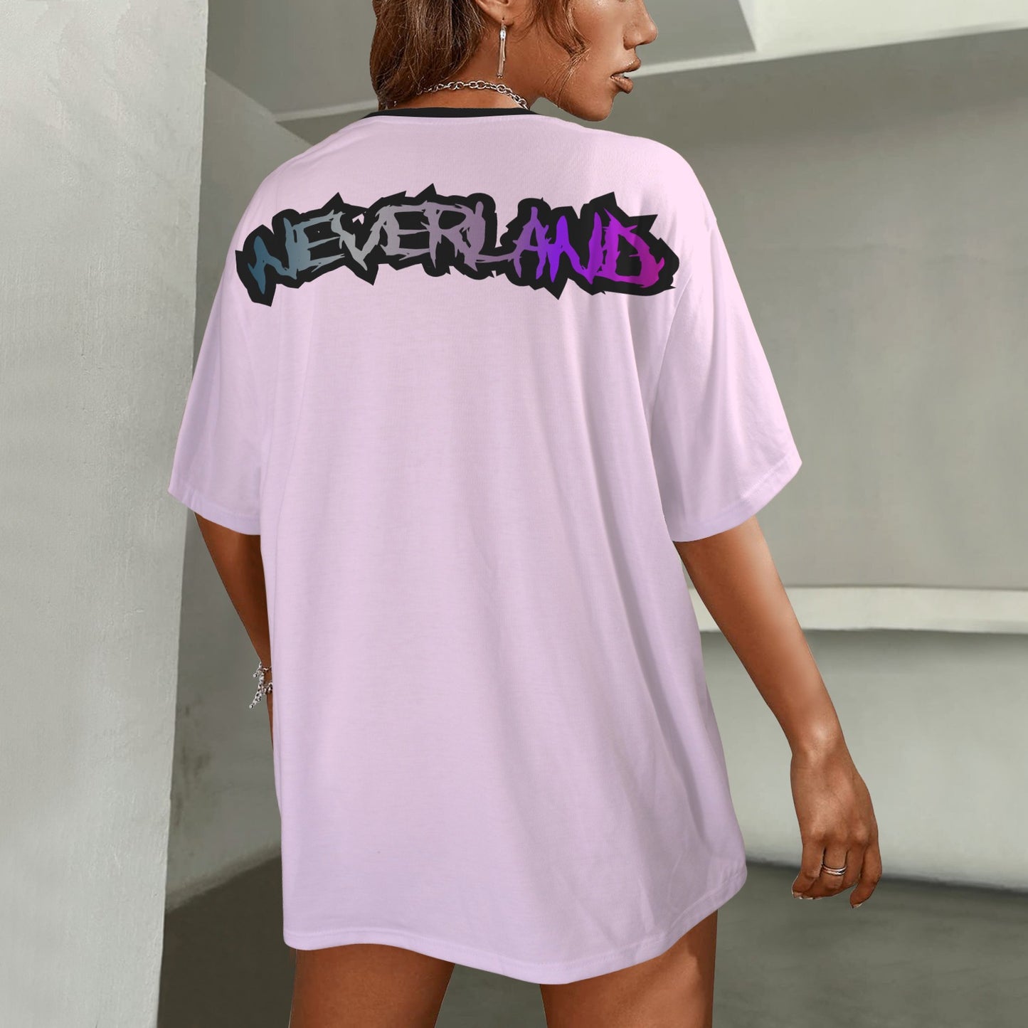 RANSIE IN NEVERLAND FIGURE GHOSTS WALL BLUE T-SHIRT