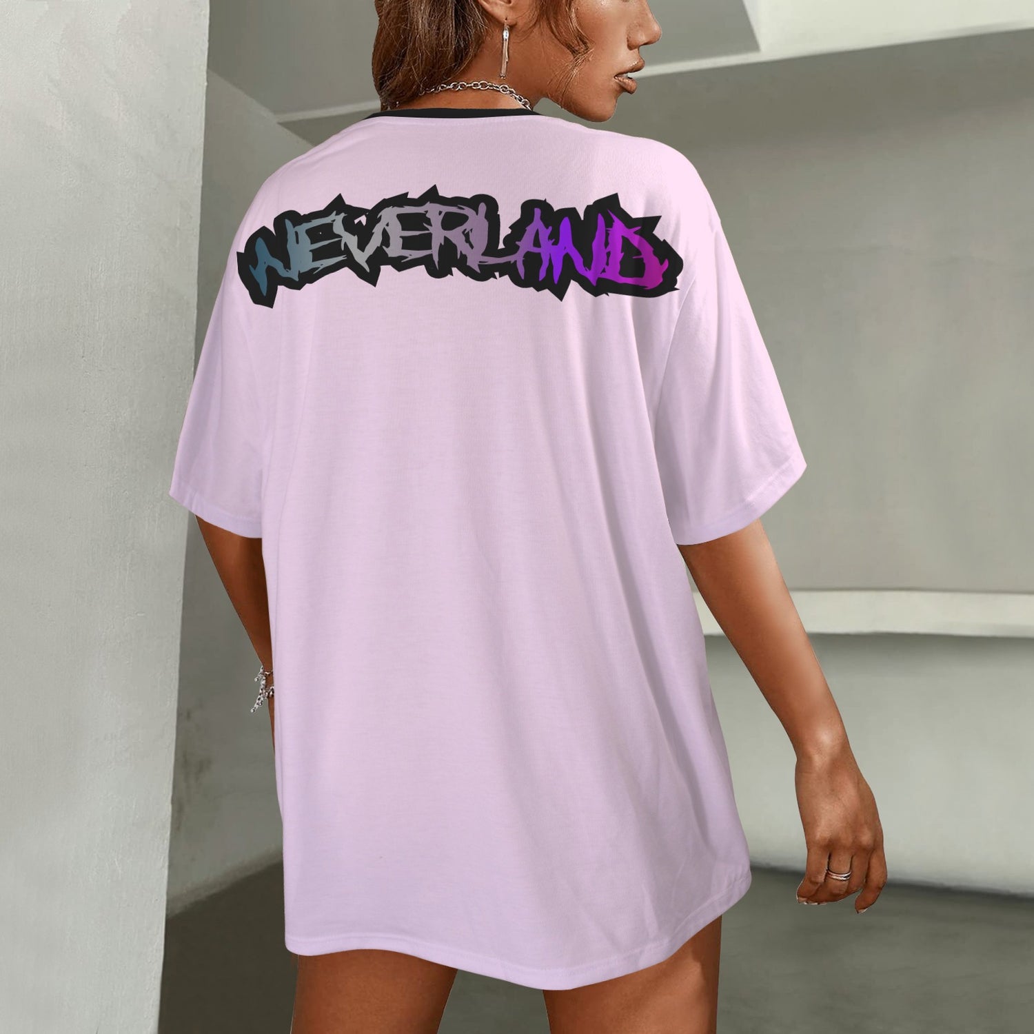 RANSIE IN NEVERLAND FIGURE GHOSTS WALL BLUE T-SHIRT