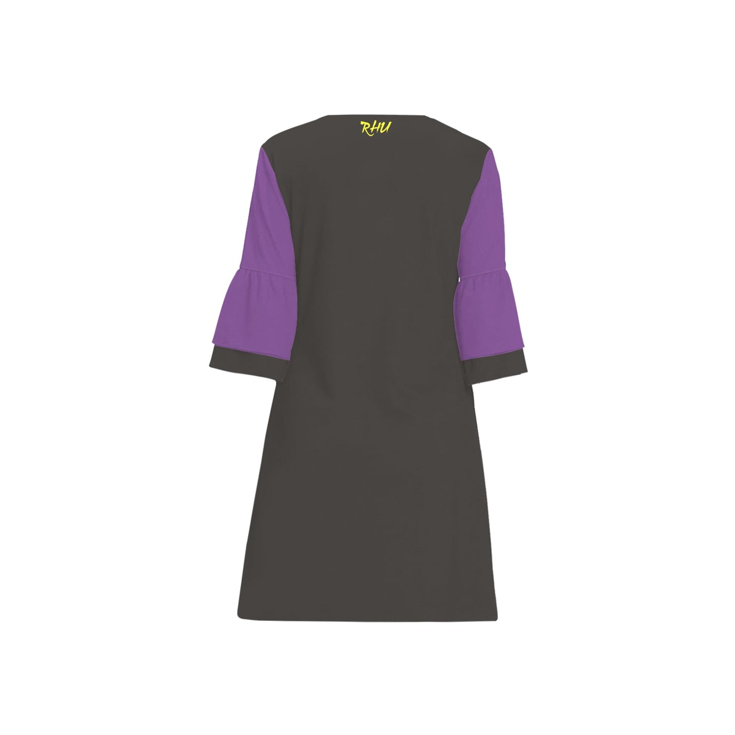 Caution 3/4 Sleeve Dress Purple Sleeve V2