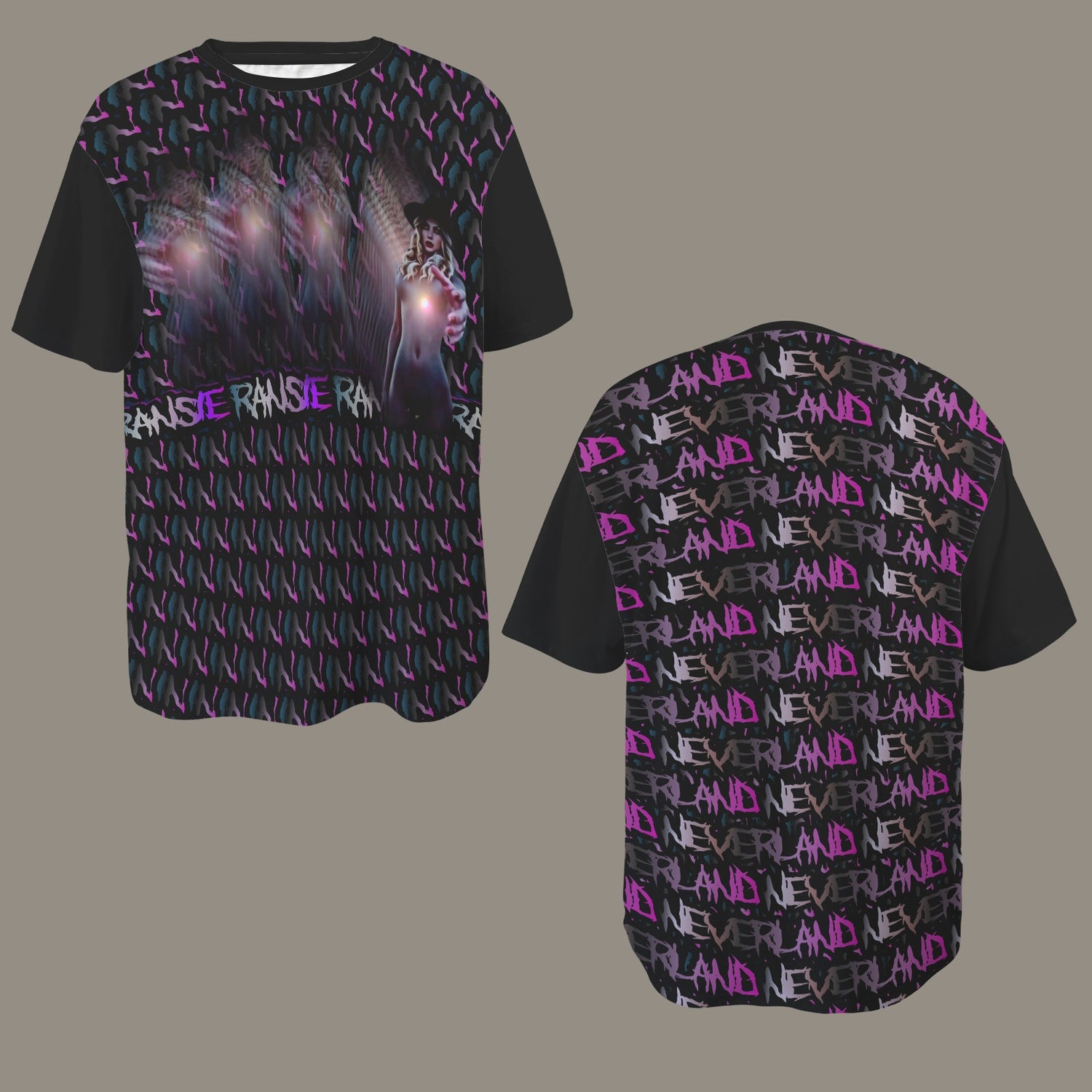 RANSIE IN NEVERLAND FIGURE GHOSTS WALL BLUE T-SHIRT