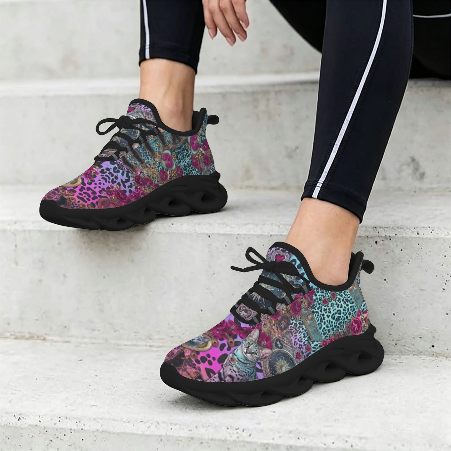 Leopard with Leo ladies running shoes