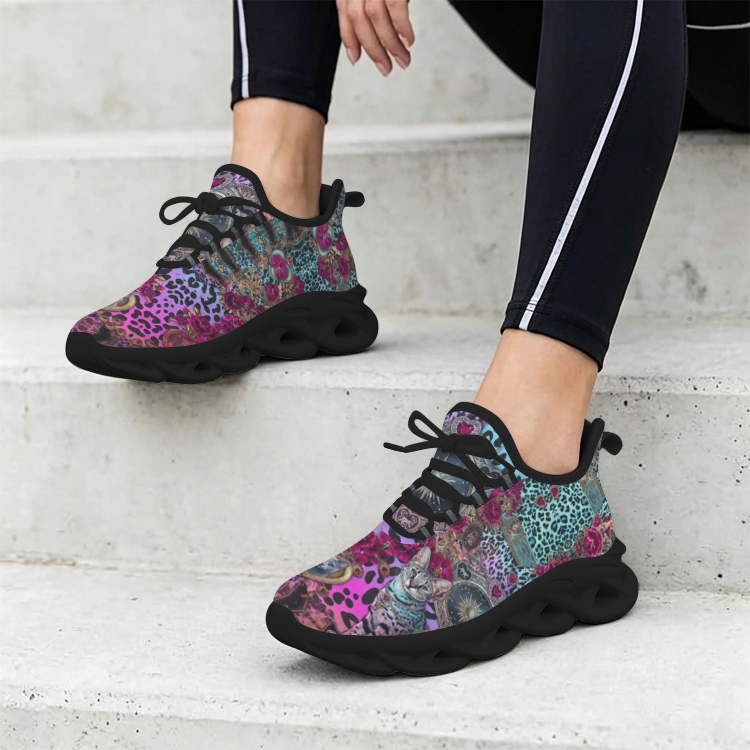 Leopard with Leo ladies running shoes