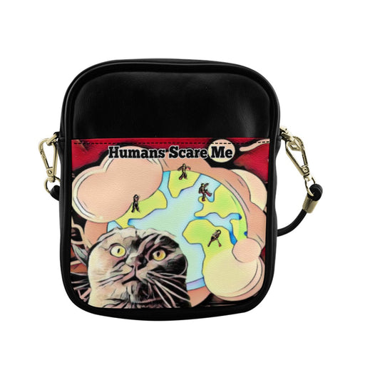 Humans Scare Me Sling Bag  Skeletons Sling Bag
