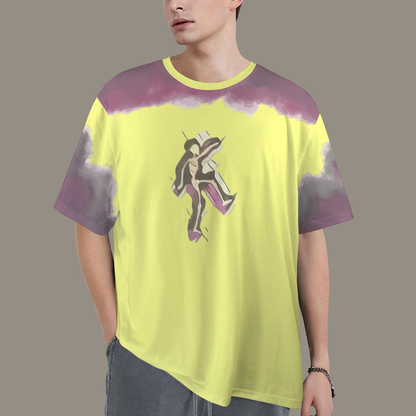 Humans Scare Me Jimmy Cloud T-Shirt Light Yellow Skeleton Front