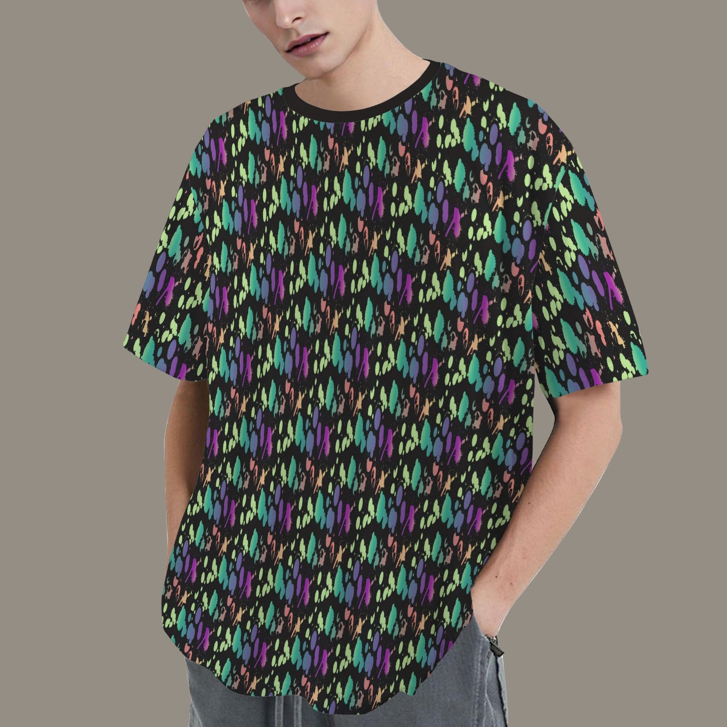 Hidden Name T-shirt Multicolor Green Multi Black Ransie