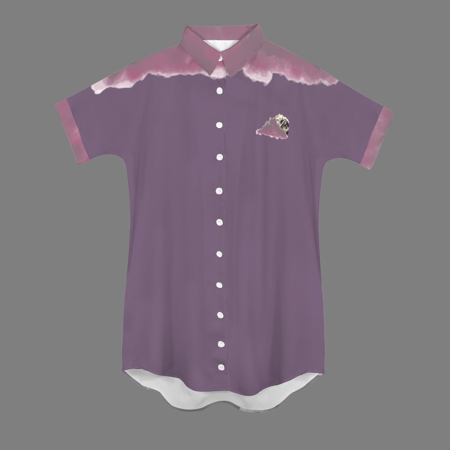 Humans Scare Me Jimmy Cloud T-Shirt Dress Purple -Small HSM