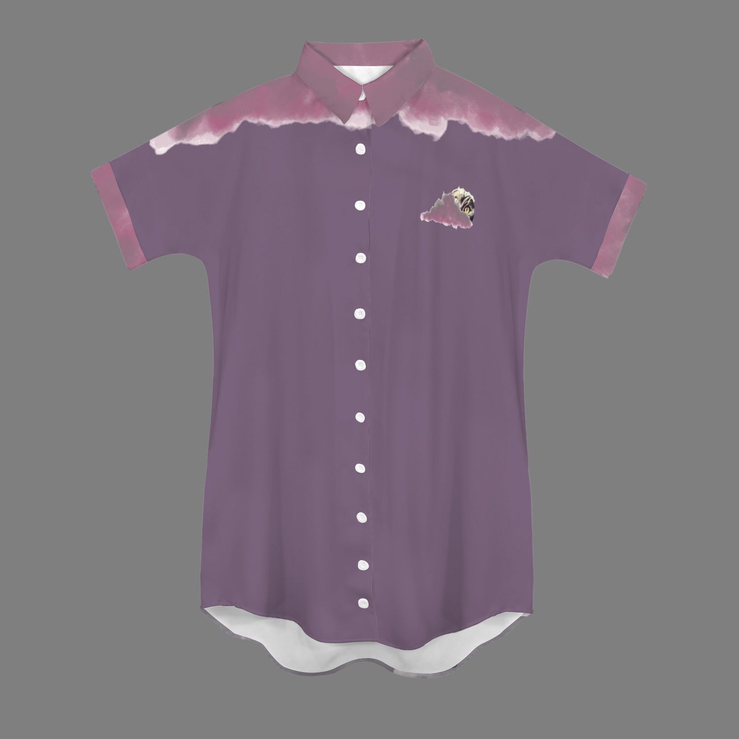 Humans Scare Me Jimmy Cloud T-Shirt Dress Purple -Small HSM