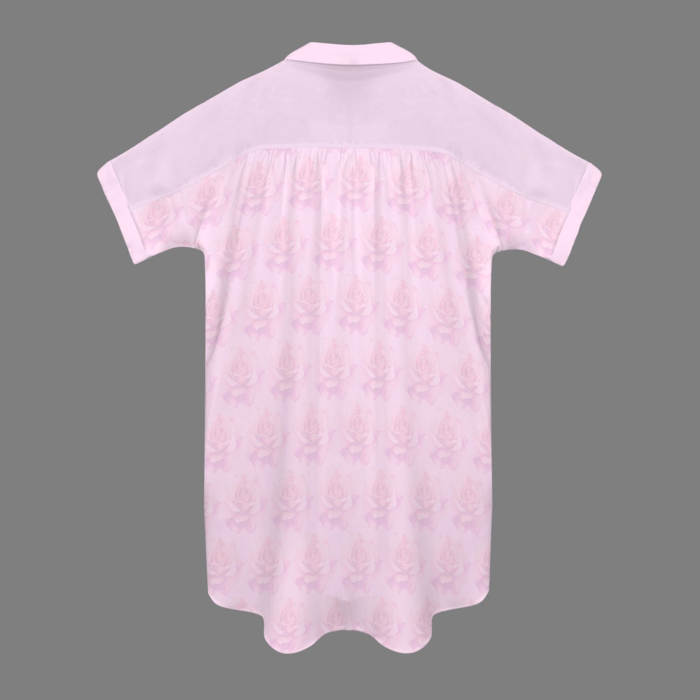 Se son rose fioriranno T-Shirt Dress Pink White Buttons