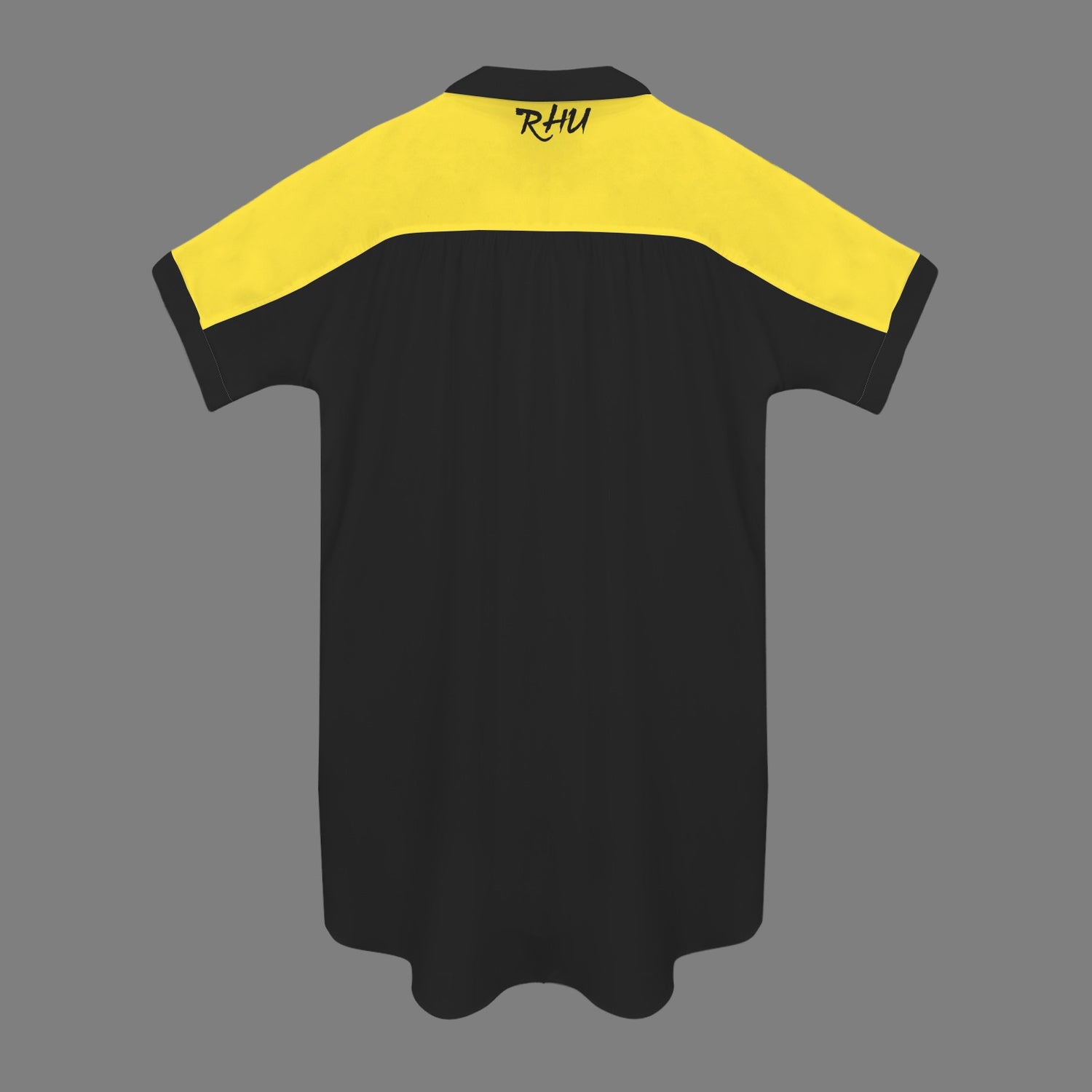 Caution T-Shirt Dress Yellow Black V2