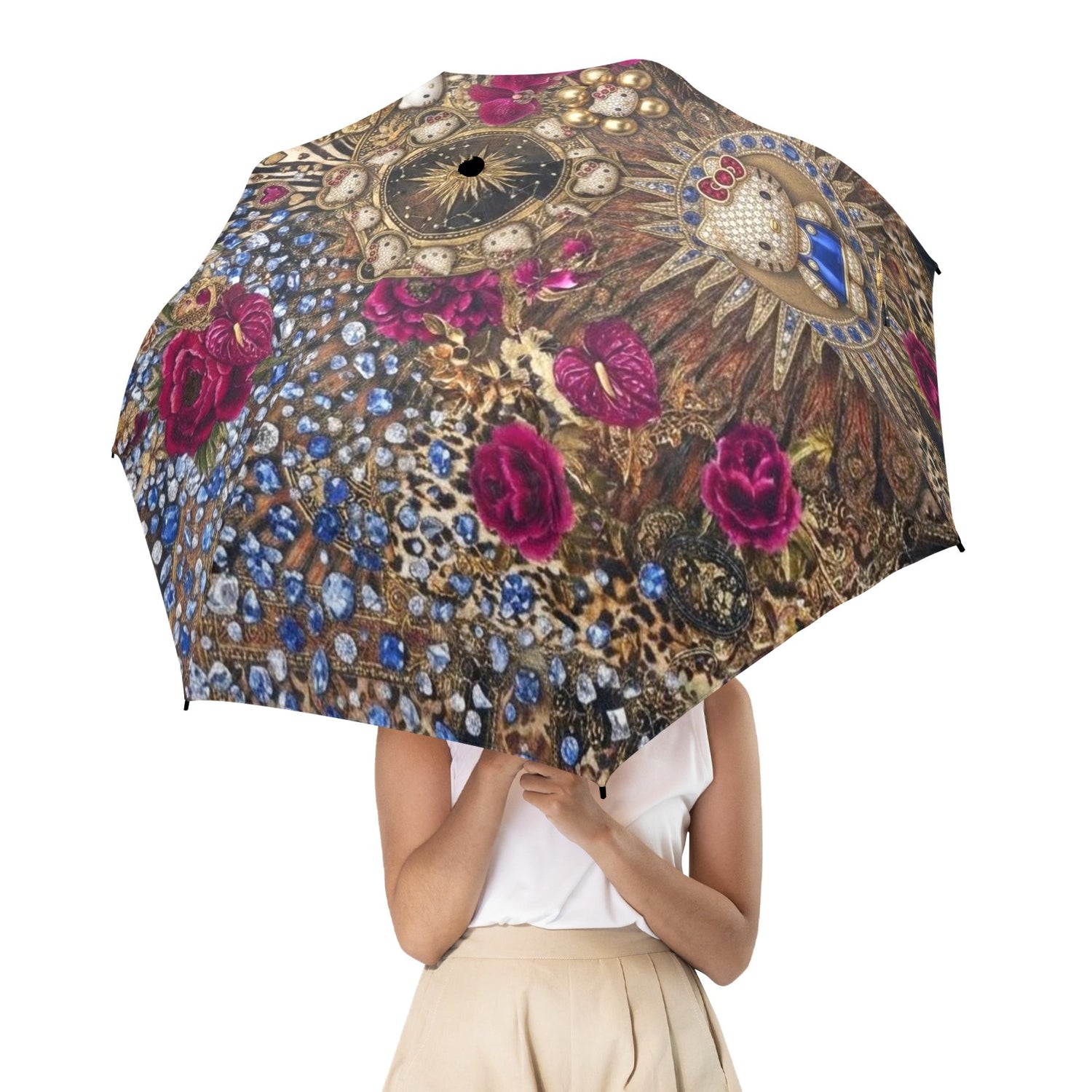 Kitty Leopard Gems Umbrella