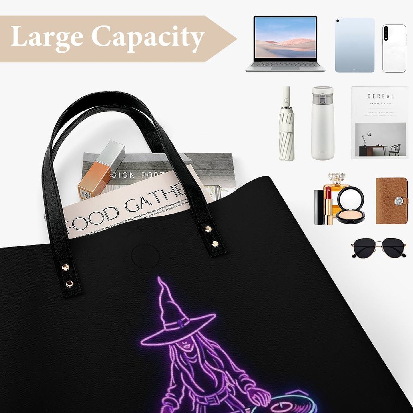 S-WITCH UP FLAT PU LEATHER TOTE