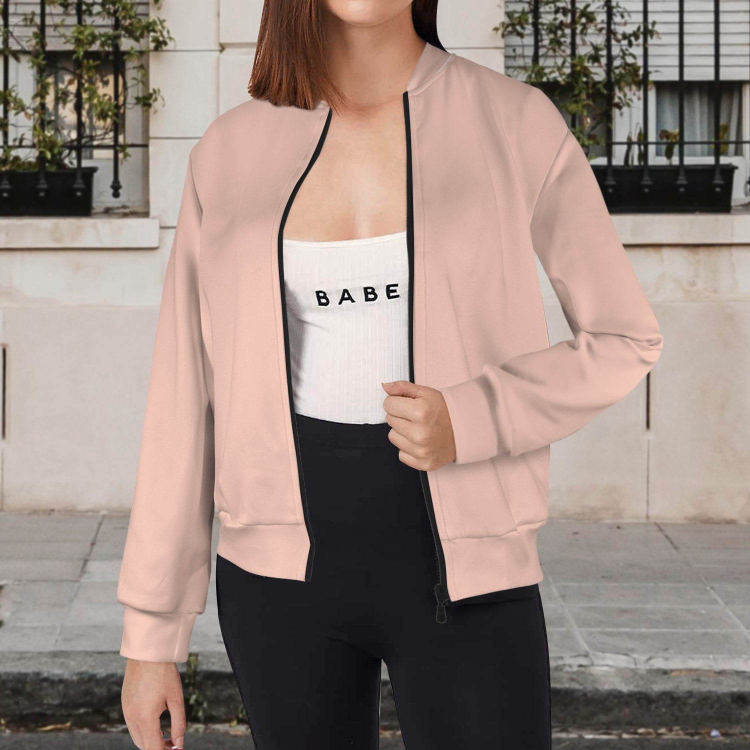 Humans Scare Me Lightweight Jacket  Pale Pink