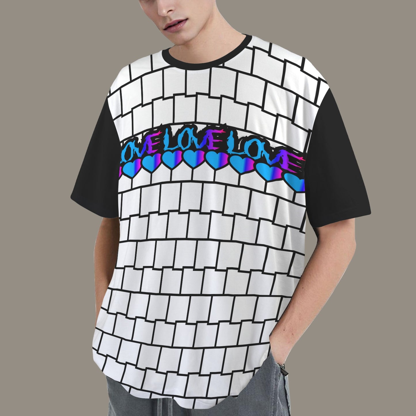 SE SON ROSE - LOVE WALL HEARTS - BLACK WHITE LOVE COLOR