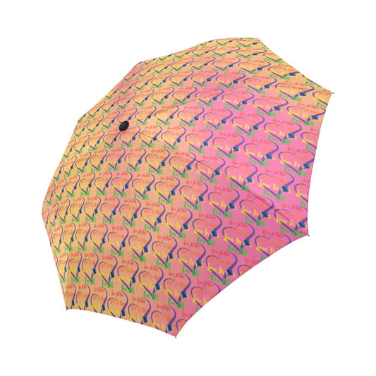 LINFA Little Hearts Sunset Automatic Foldable Umbrella