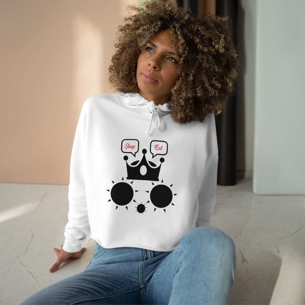 Cat Sleep Eat Crop Hoodie