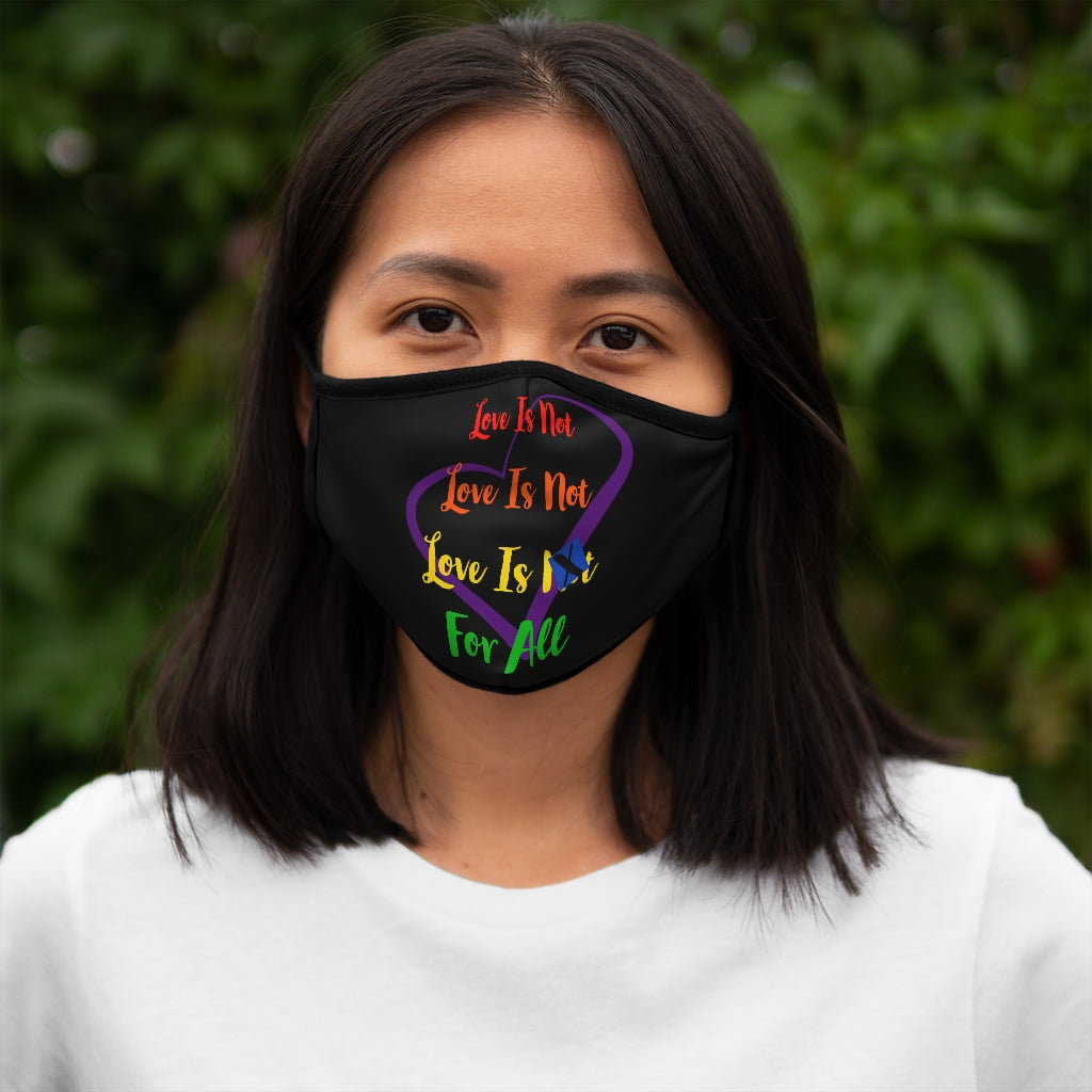 Human Rights LINFA Fitted Face Mask (with filter pocket)  Heart/Rainbow Black