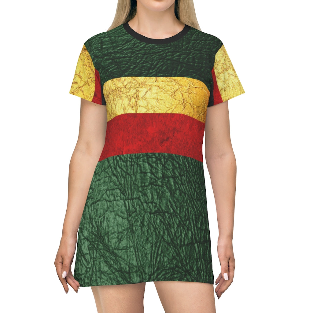 I'm Festive Stripes Print Dress Green