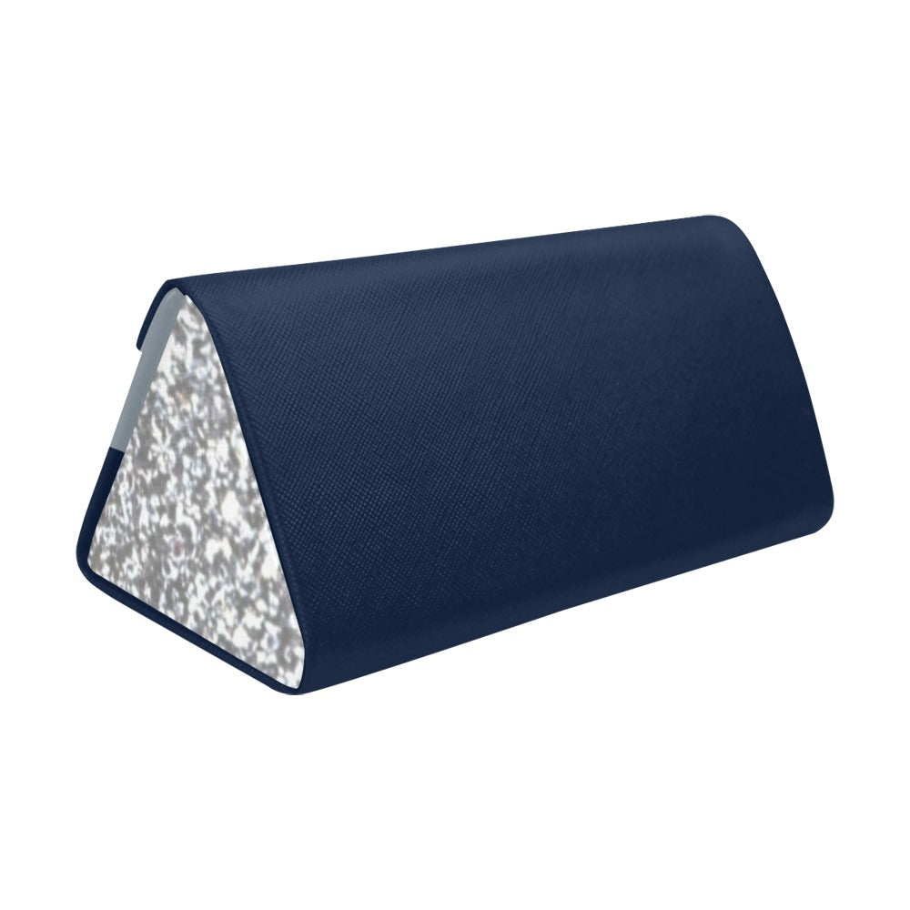 Silver Glitter Blue Aziel Glasses Case RHU Foldable Glasses Case