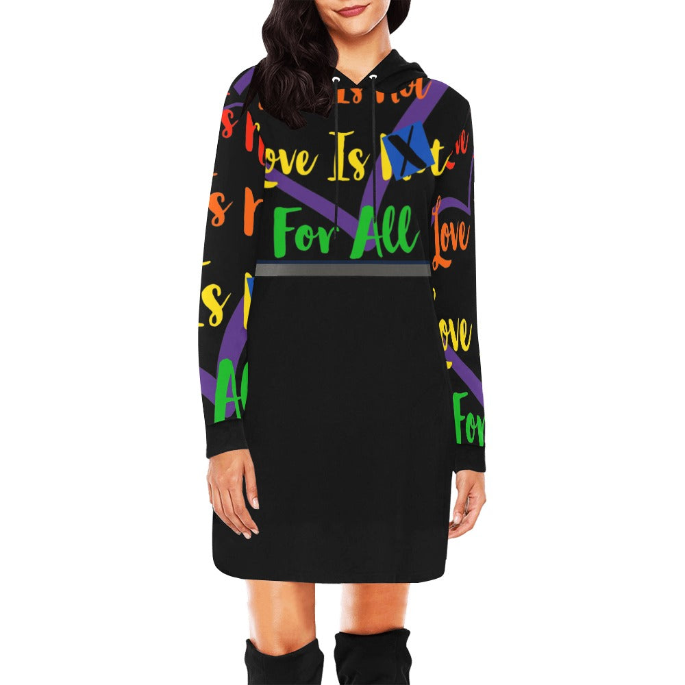 Human Rights Hoodie Dress Black