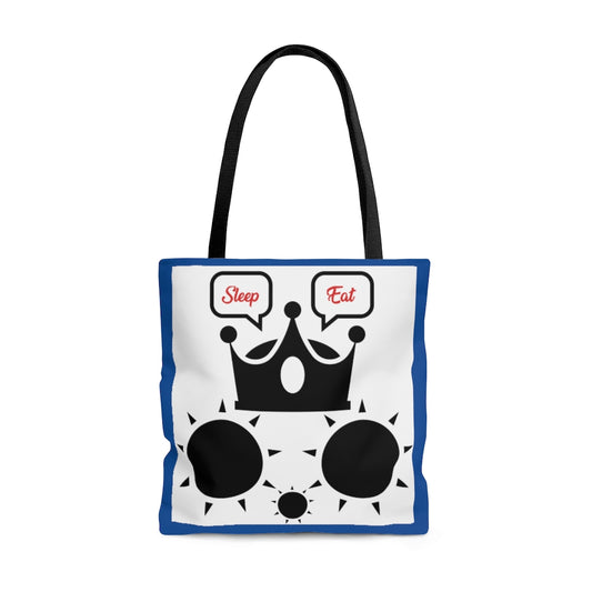 Cat Sleep Eat Tote Bag Blue