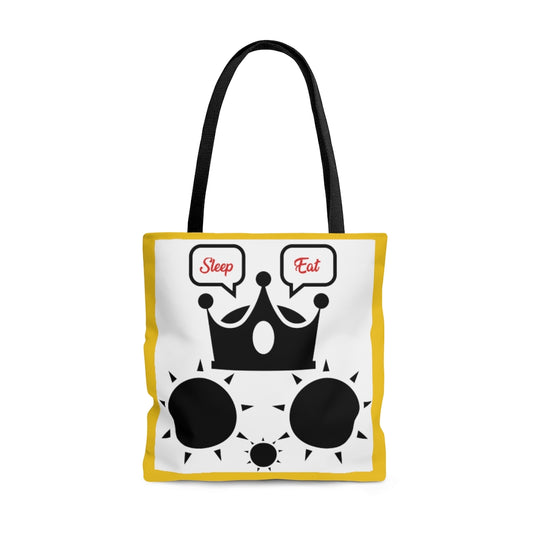 Cat Sleep Eat Tote Bag Yellow