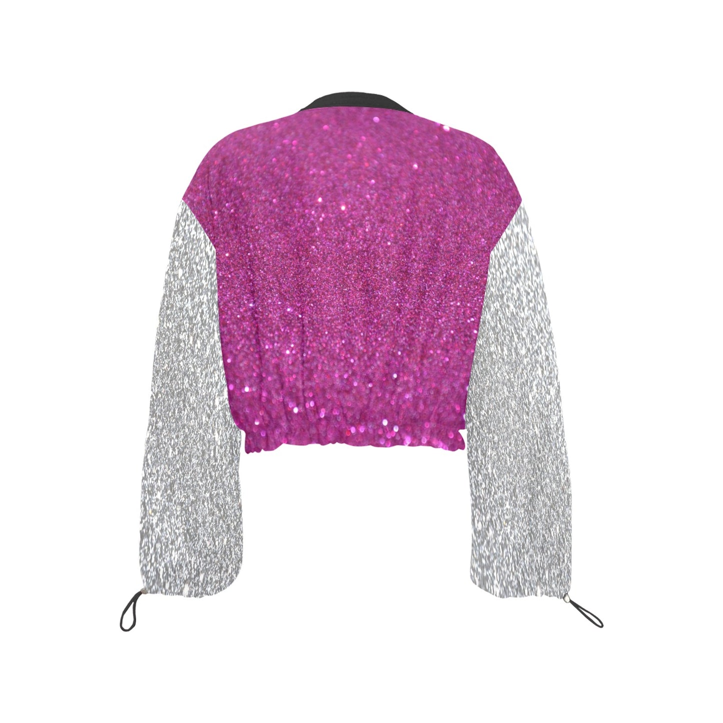 I'm Festive Silver Purple Glitters Chiffon Cropped Jacket