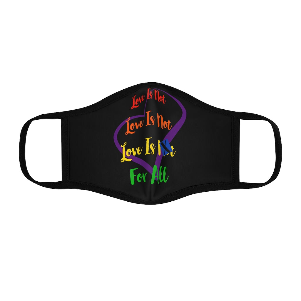 Human Rights LINFA Fitted Face Mask (with filter pocket)  Heart/Rainbow Black