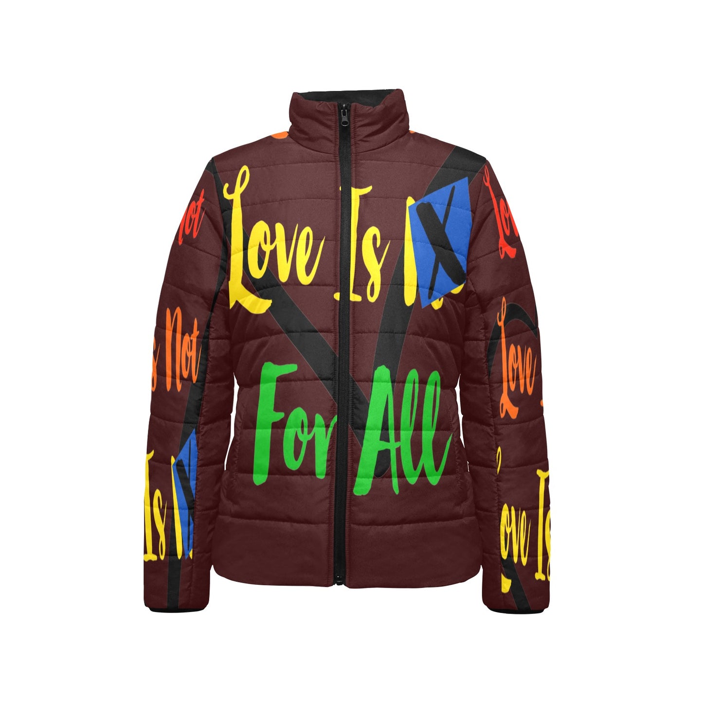 Human Rights Padded Bomber Jacket Chocolate