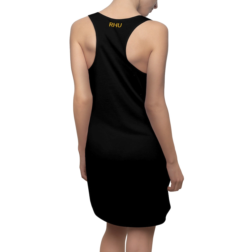 Gold Electric Lights Women's Cut & Sew Racerback Dress Black