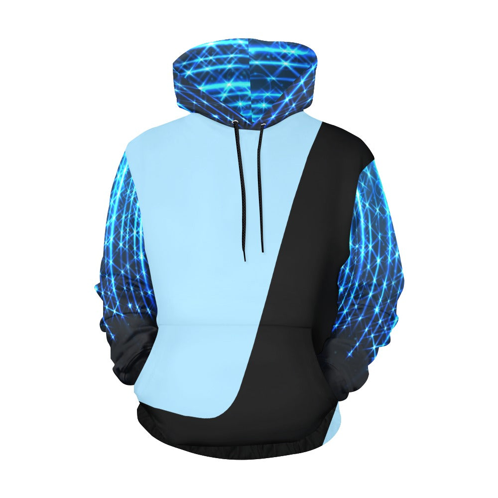 RHU Women's Hoodie Sparkling Lights Black/ Light Blue