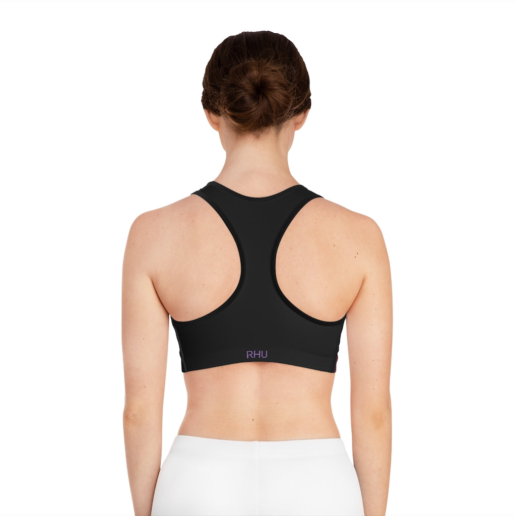 Human Rights LINFA Color Fading  Sports Bra (AOP) Black