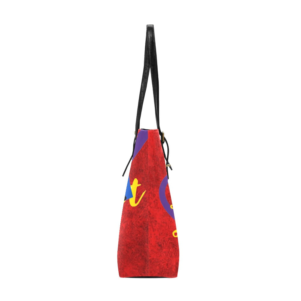 Cruelty Free PU Leather Tote Bag Human Rights Red Velvet Print Rainbow