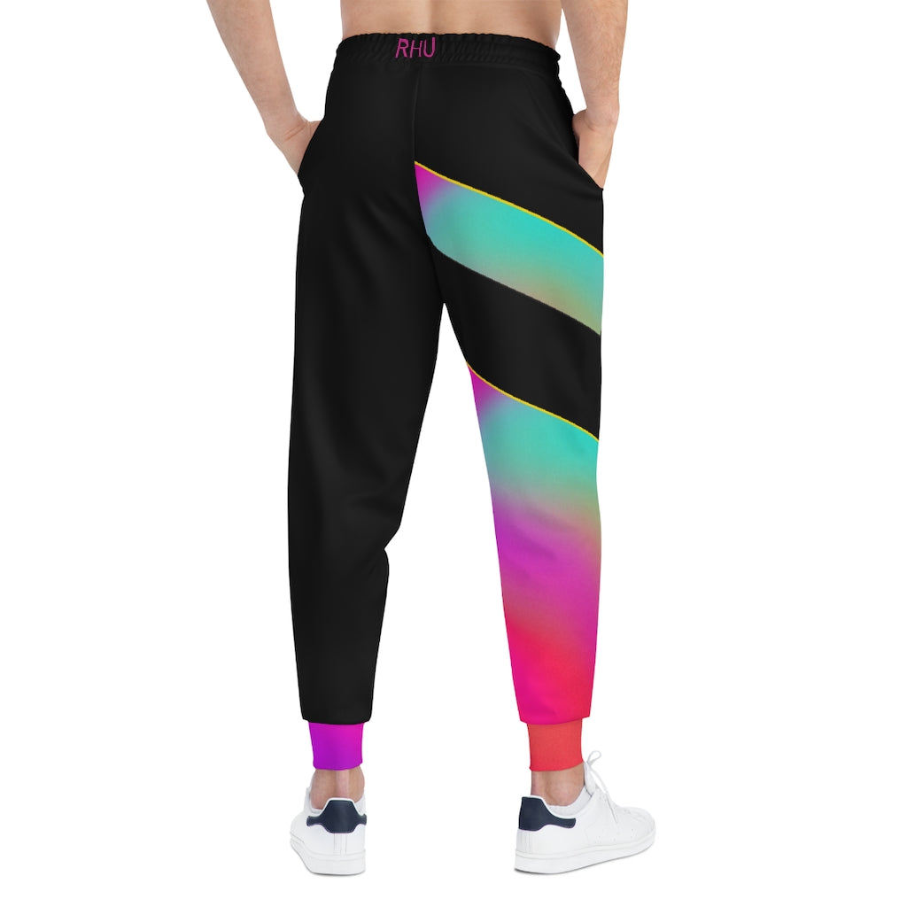 I'm Electric Multi Pink Blue Purple Unisex Athletic Joggers (AOP)