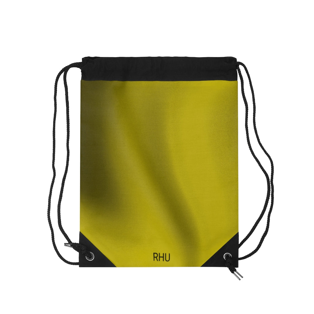 Yellow Duo Tone White X Drawstring Bag