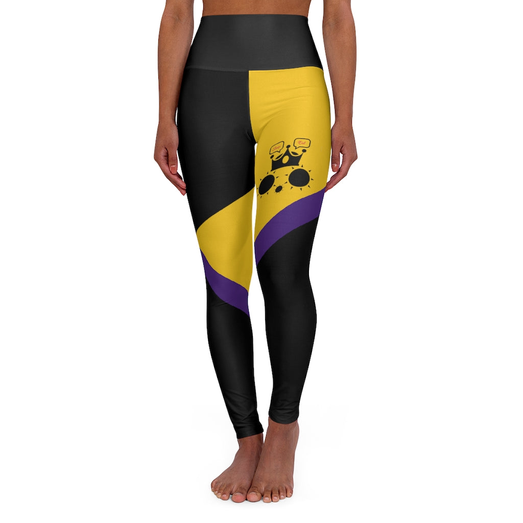 Cat Sleep Eat High Waisted Yoga Leggings Yellow