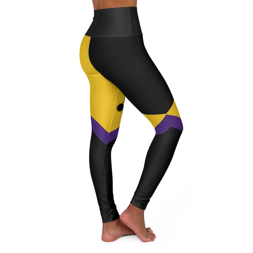 Cat Sleep Eat High Waisted Yoga Leggings Yellow