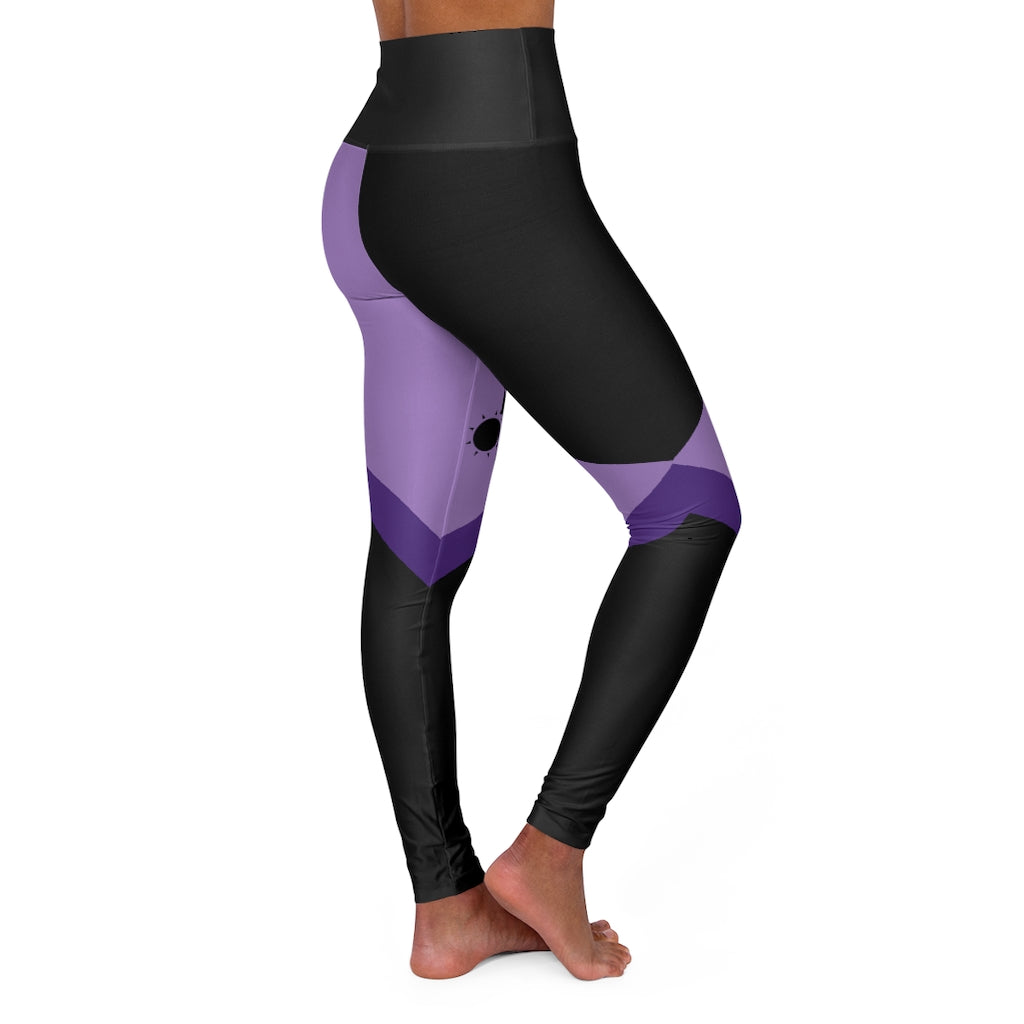 Cat Sleep Eat High Waisted Yoga Leggings Light Purple