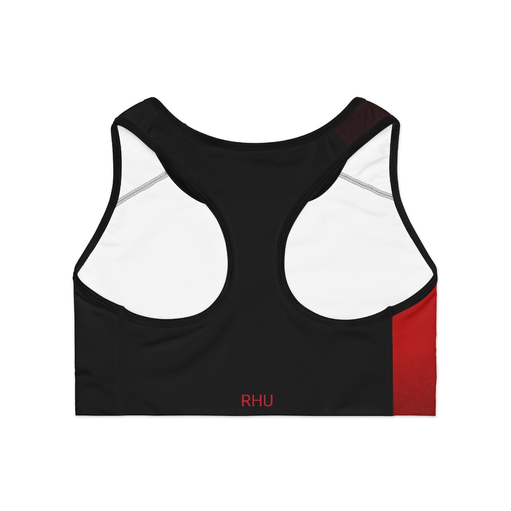 Human Rights LINFA Color Fading  Sports Bra (AOP) Red Black